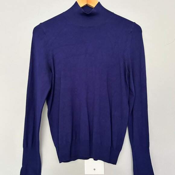 ZARA Blue Mock Neck Sweater Women’s Medium - Picture 1 of 6